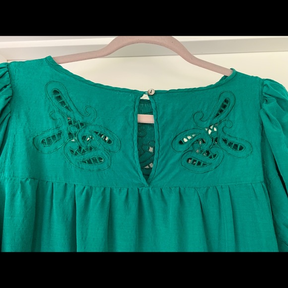 Emerald green vintage Joane Char silk dress - Picture 4 of 9